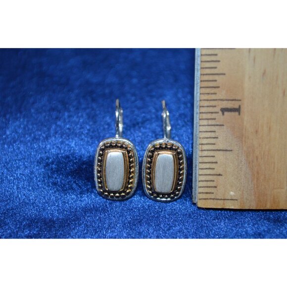 Silver Tone Earrings Western Cowgirl Boho Chic Dangle Two Color Lever Back - Picture 5 of 5